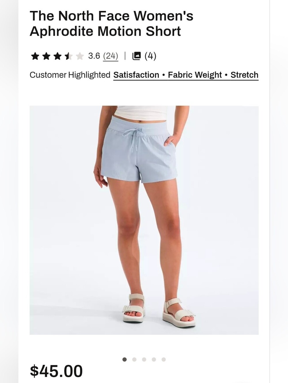 The North Face Women's Aphrodite Motion Short Mystic haze light purple large New
